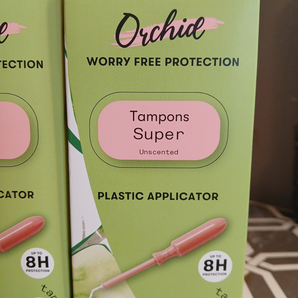 Orchid 2pk Tampons Super Unscented with Plastic Applicator - Pink. Brand New - Picture 2 of 5